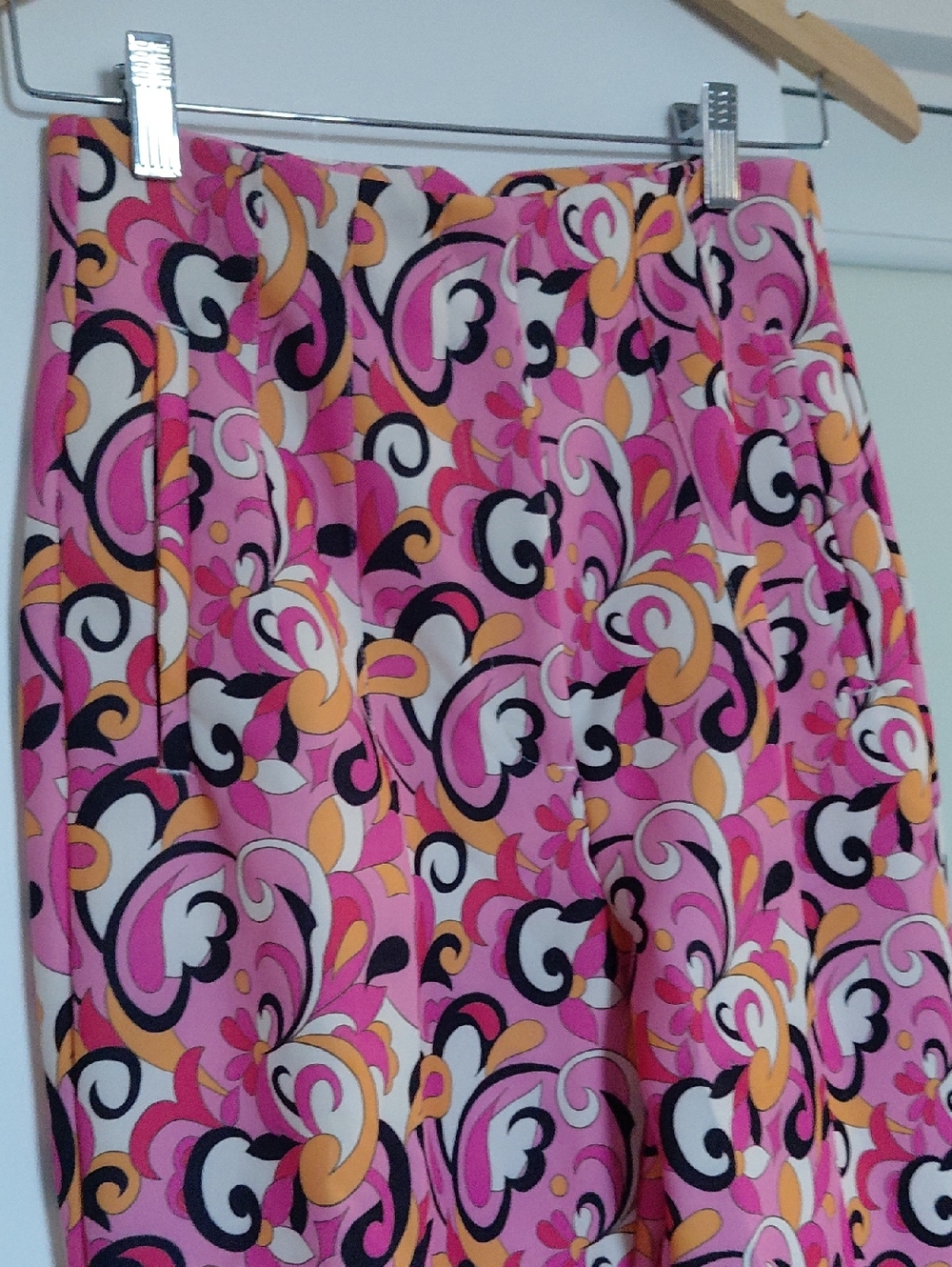 Zara Pink Paisley Floral Pants High Waisted Ankle Crop Pleated Pants - Picture 10 of 11